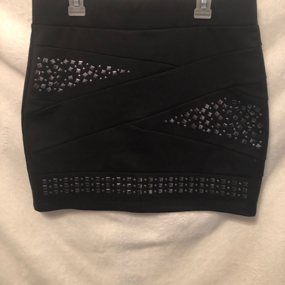 Black mini skirt